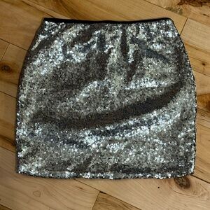 Silver Sequin Skirt